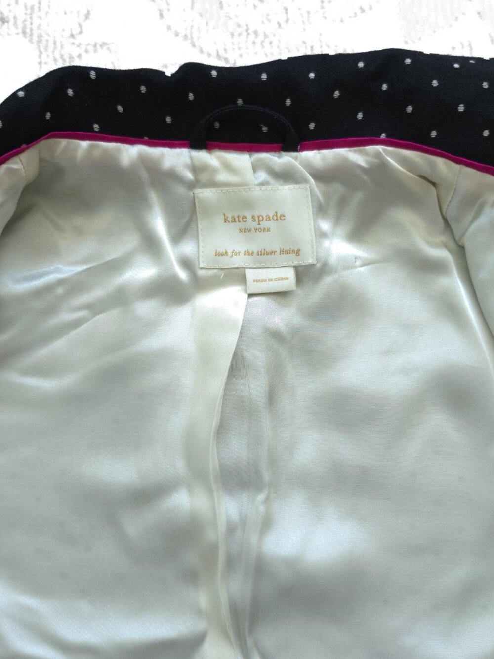Kate Spade Black & White Polka Dot Peplum Blazer Women's Size Maybe 2 or 4 - Picture 7 of 11